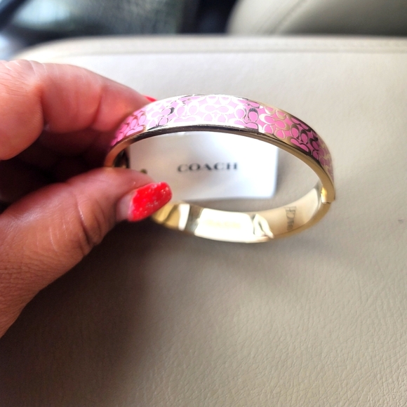 Coach Jewelry - AUTHENTIC 100% COACH Women's C Logo Hinged Bangle Bracelet Pink NWT